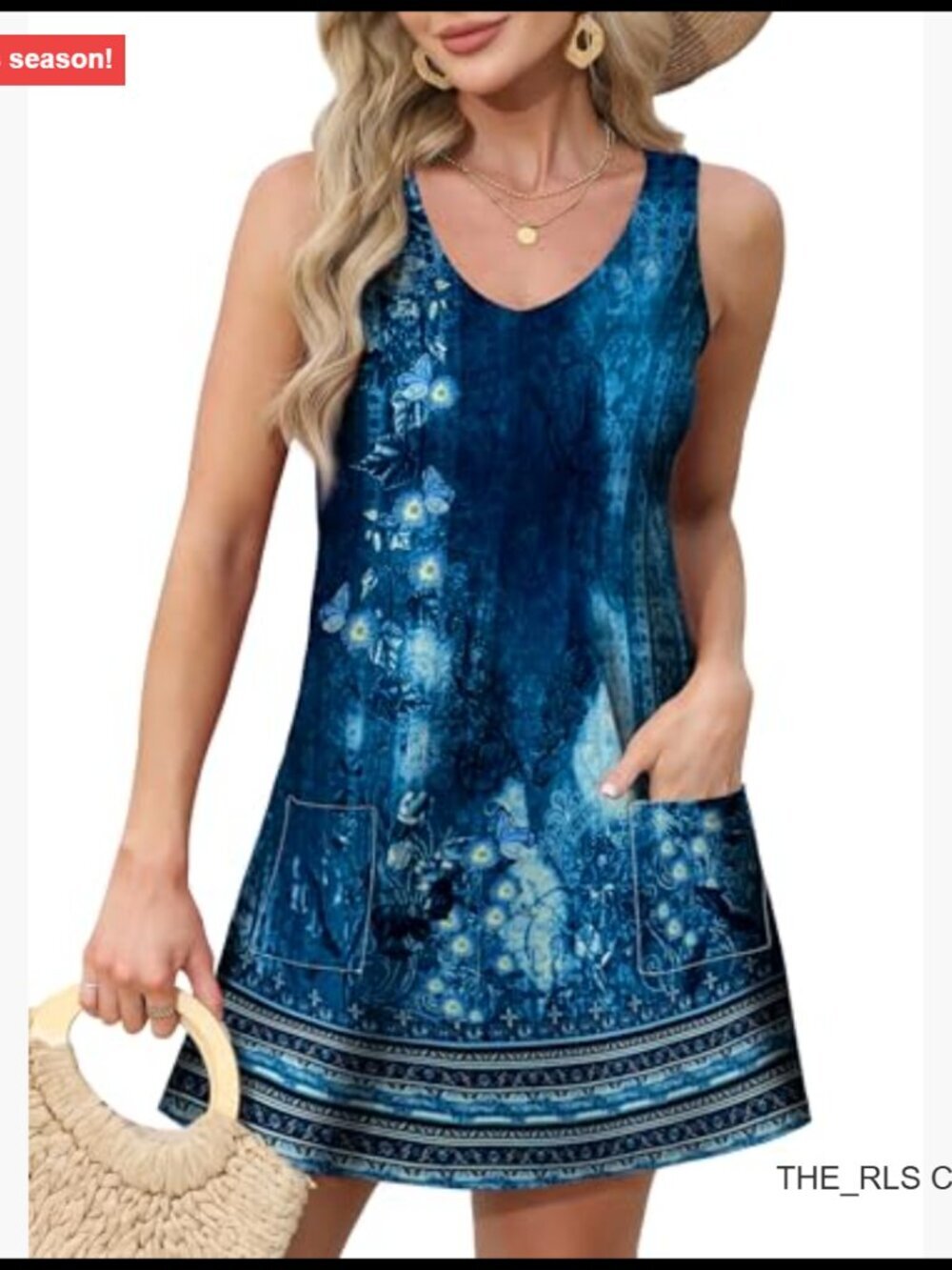 V-Neck Sleeveless Sundress with Pockets, Casual Summer Dress - Picture 2 of 6